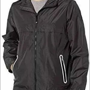 Skechers black hooded windbreaker L